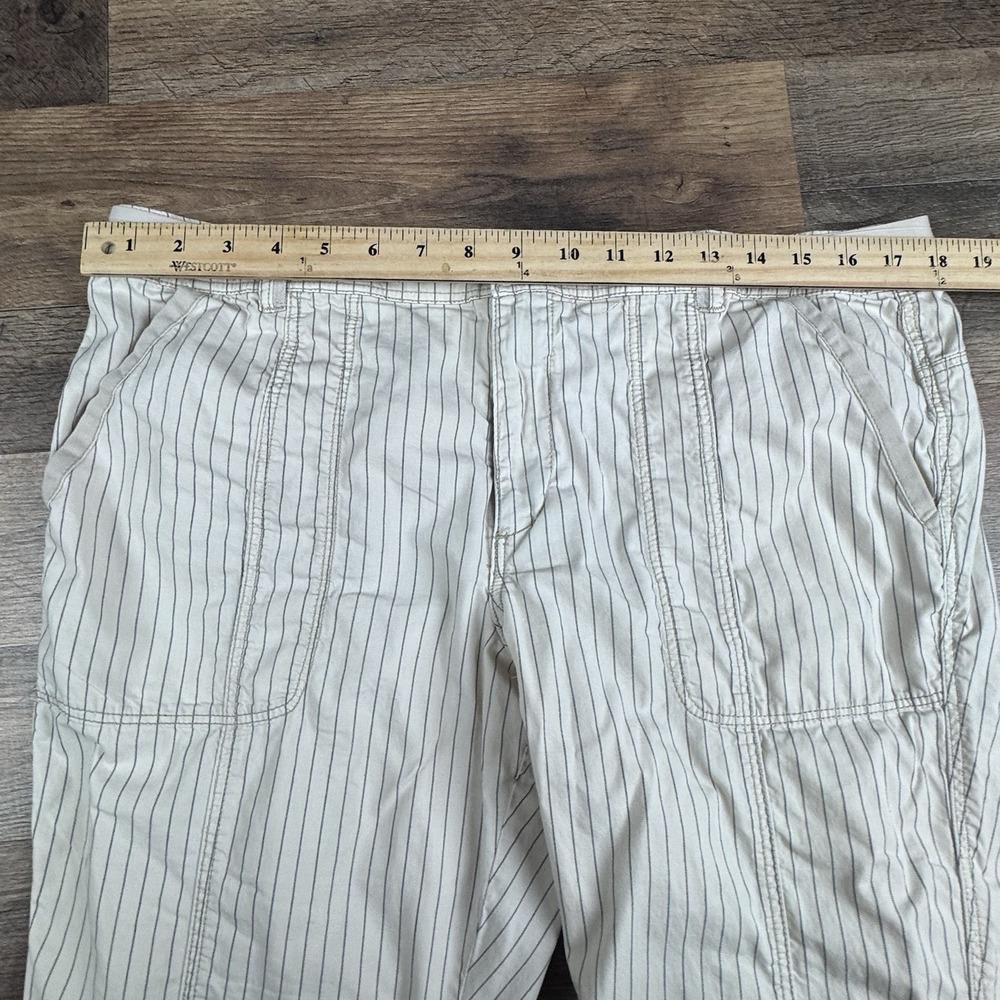 Anthropologie HEI HEI Women Beachwalk Trouser Pants Size 32 Cream Striped Casual - Picture 6 of 9